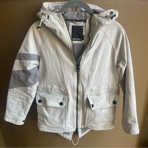 Able Jeans Utility Hooded Boyfriend Jacket XS Neutral